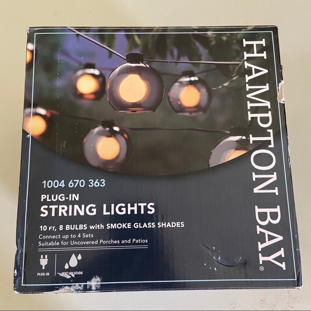 Hampton Bay Plug In 10 ft Outdoor String Lights